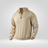 Pull Homme à Col Zippé – Col Henry Élégant et Confort Décontracté