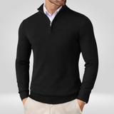 Pull Homme à Col Zippé Quart – Pullover Sport Slim Fit avec Col Montant