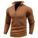 Pull Tricoté™ à Zip Demi | Mélange de Laine | Moderne et Confortable