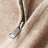 Pull zippé pour hommes – Pull à demi-zip avec texture en rib et coupe confortable