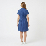 Robe d'Été Mi-Longue Imprimée à Col Rond et Manches Courtes en Polyester pour Femme