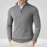 Pull Homme à Col Zippé Quart – Pullover Sport Slim Fit avec Col Montant