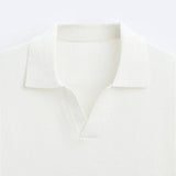 Polo en tricot classique en blanc