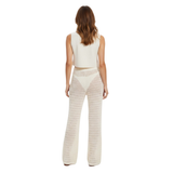 Pantalon de Plage en Maille Crochetée pour Femmes avec Taille Élastique