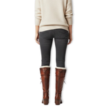 Bottes hautes femme à lacets montants en cuir vieilli avec talon carré et doublure douce