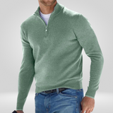 Pull zippé pour hommes – Pull à demi-zip avec texture en rib et coupe confortable