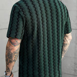 Chemise rétro pour hommes à manches courtes imprimée décontractée