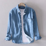 Chemise en Denim pour Homme Casual à Manches Longues
