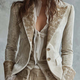 Genevieve | Blazer Brodé Ivoire