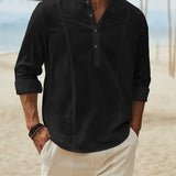 Asher | Chemise de plage légère avec col montant & élégance décontractée