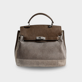 Flávia - Sac en toile en cuir de vache