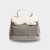 Flávia - Sac en toile en cuir de vache