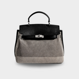 Flávia - Sac en toile en cuir de vache