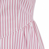 Robe Longue à Rayures Verticales sans Manches avec Col Haut pour Femmes