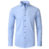 Benjamin | Chemise d'affaires classique ajustée à manches longues extensible