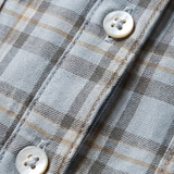 Robe Longue à Carreaux avec Boutonnage et Manches Longues pour Femmes