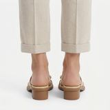 Mules à Talon Bloc et Bout Carré avec Détail Entregent pour Femme