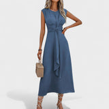 Emilia - Robe maxi élégante sans manches et col rond