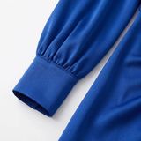 Robe Longue de Soirée Asymétrique à Manches Longues Fendue et Dos Nu pour Femmes