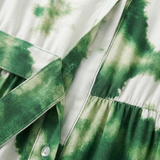 Robe Longue Fluide à Imprimé Floral avec Col en V et Manches Longues Bouffantes