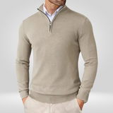 Pull Homme à Col Zippé Quart – Pullover Sport Slim Fit avec Col Montant