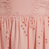 Robe Mi-Longue en Coton Sangallo à Épaules Dénudées avec Col en Cœur