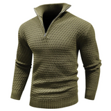 Pull Tricoté™ à Zip Demi | Mélange de Laine | Moderne et Confortable