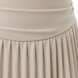 Robe Longue Plissée à Épaules Dénudées et Dos Nu pour Femme