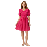 Robe Longue à Carreaux avec Col Claudine et Manches Bouffantes pour Femmes