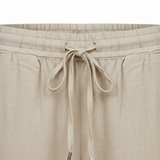 Pantalon Femme en Mélange de Coton avec Taille Élastique et Coupe Crayon Ajustée