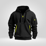 Heren Half Zip Hoodie – Sweat à Capuche Urbain Confortable avec Poches