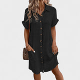 Robe Fluide à Manches Courtes