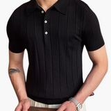 Ian | Polo en tricot slim fit pour hommes, style business casual avec motif en relief