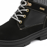 Bottes rétro pour femmes bottes d’hiver à lacets bottes mi-mollet à plateforme