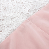 Robe Longue de Soirée Sans Manches en Dentelle et Mousseline avec Bustier Crocheté