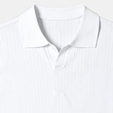 Polo en Coton Côtelé pour Hommes à Manches Courtes – Élégant & Intemporel
