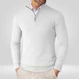 Pull Homme à Col Zippé Quart – Pullover Sport Slim Fit avec Col Montant