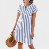 Martina - Robe chemise à rayures élégante
