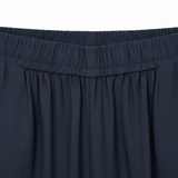 Pantalon pour femmes taille haute, longueur cheville, jambes larges, en mélange de lin avec taille élastique