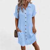 Robe Fluide à Manches Courtes