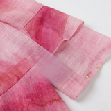 Robe Courte Trapèze à Imprimé Abstrait avec Manches Flare et Col en V pour Femme