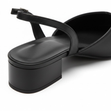 Escarpins slingback pour femme à bout pointu et talon bloc moyen pour le bureau