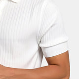 Polo en Coton Côtelé pour Hommes à Manches Courtes – Élégant & Intemporel