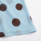 Robe Longue à Pois sans Manches avec Col Rond et Coupe Ajustée pour Femmes