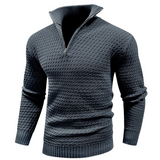 Pull Tricoté™ à Zip Demi | Mélange de Laine | Moderne et Confortable