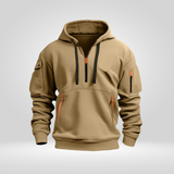 Heren Half Zip Hoodie – Sweat à Capuche Urbain Confortable avec Poches