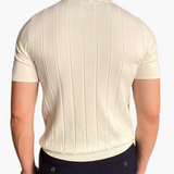 Ian | Polo en tricot slim fit pour hommes, style business casual avec motif en relief