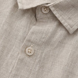 Isaiah | Chemise en Lin à Manches Courtes pour Hommes avec Poche Poitrine