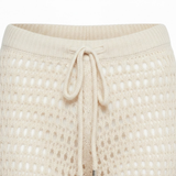 Pantalon de Plage en Maille Crochetée pour Femmes avec Taille Élastique