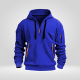 Heren Half Zip Hoodie – Sweat à Capuche Urbain Confortable avec Poches